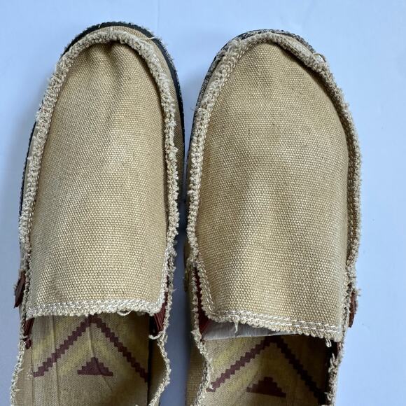 CASMAG Men's Cloth Shoes Canvas Slip on Loafers 10/43 Leisure Vintage Flat Boat - Picture 5 of 10